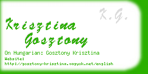 krisztina gosztony business card